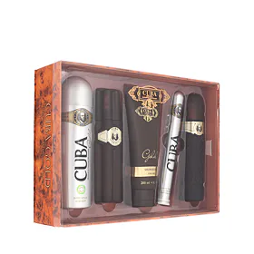 Cuba Gold Pacco regalo EDT 100 ml + dopobarba 100 ml + doccia gel 200 ml + deodorante 200 ml + EDT 3